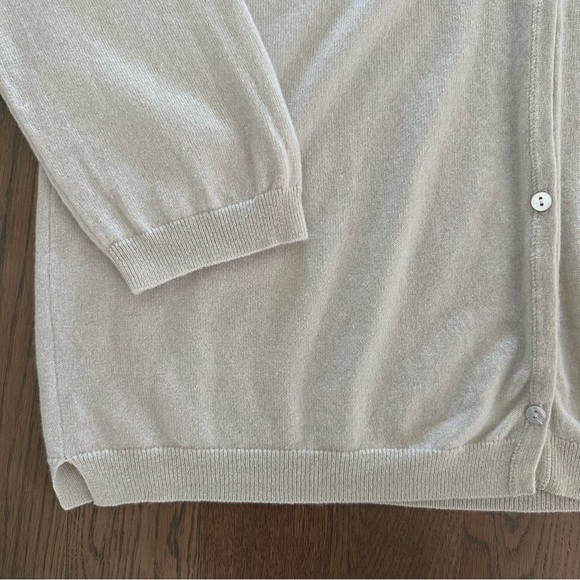 TSE 100% Cashmere V-neck Button Front Oversize Cardigan Sweater in Ivory Cream M - Picture 5 of 8